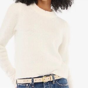 J. Crew Alpaca Merino Wool Fuzzy Cream Sweater
